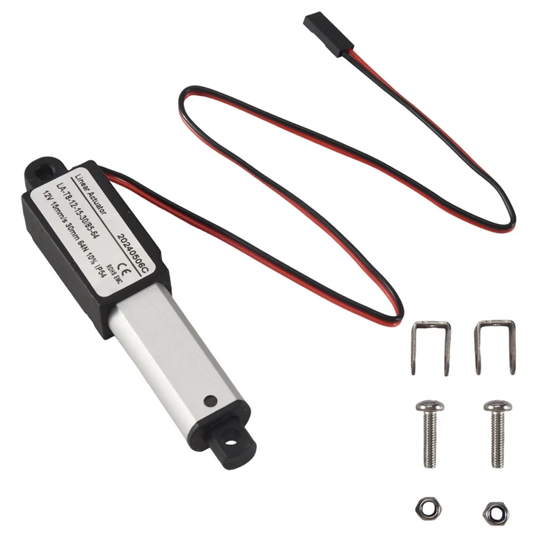 Aktuator Linier Mini Elektrik ABGI-10X - Langkah 1,2 Inci, 64N/14,4Lb, Kecepatan 0,6 Inci/S Aktuator Gerak Kecil 12V DC