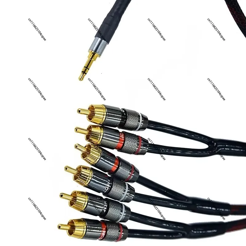 1 To 6 Channel 5.1 Surround Sound Audio Cable 3.5mm Male Jack to 6 RCA Male Splitter Wire Lotus Connector for Computer Amplifier