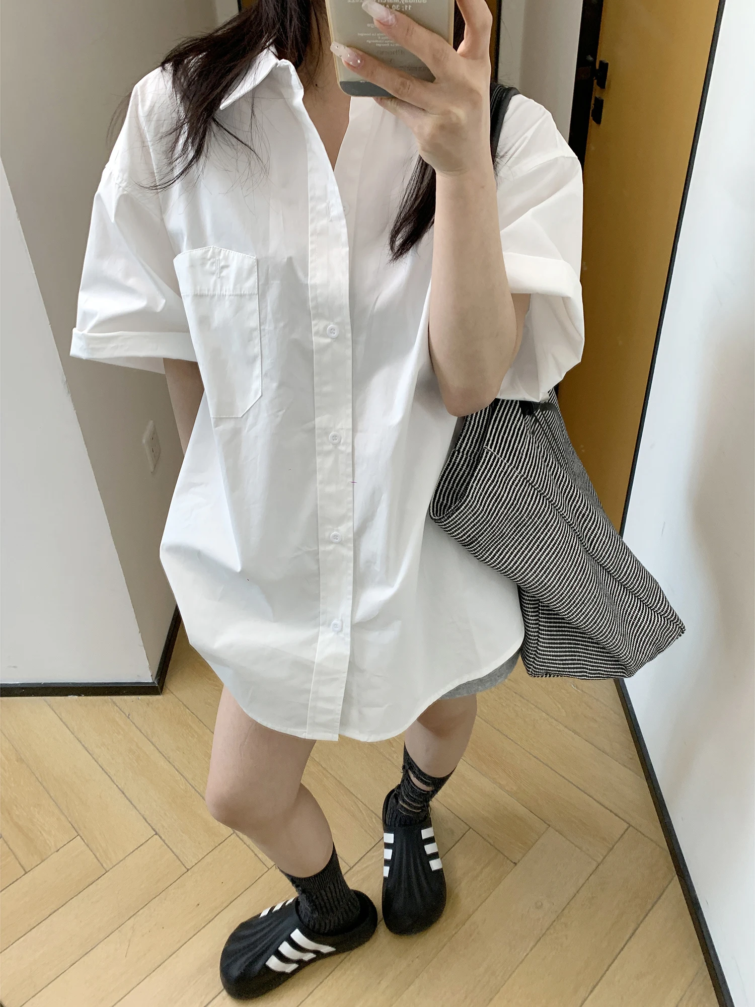 

Повседневная свободная женская футболка ort Sve irt Pure Color с воротником из хлопка, летняя модная шикарная простая модная футболка высокого класса