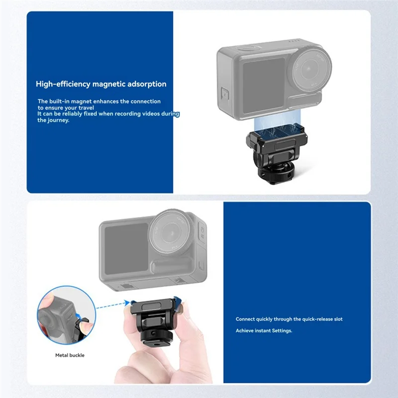 【A69Z】For DJI Osmo Action 5 Pro/4/3 Magnetic Quick Release Mount Adapter 160° Tilt Action Camera Mounting Solution