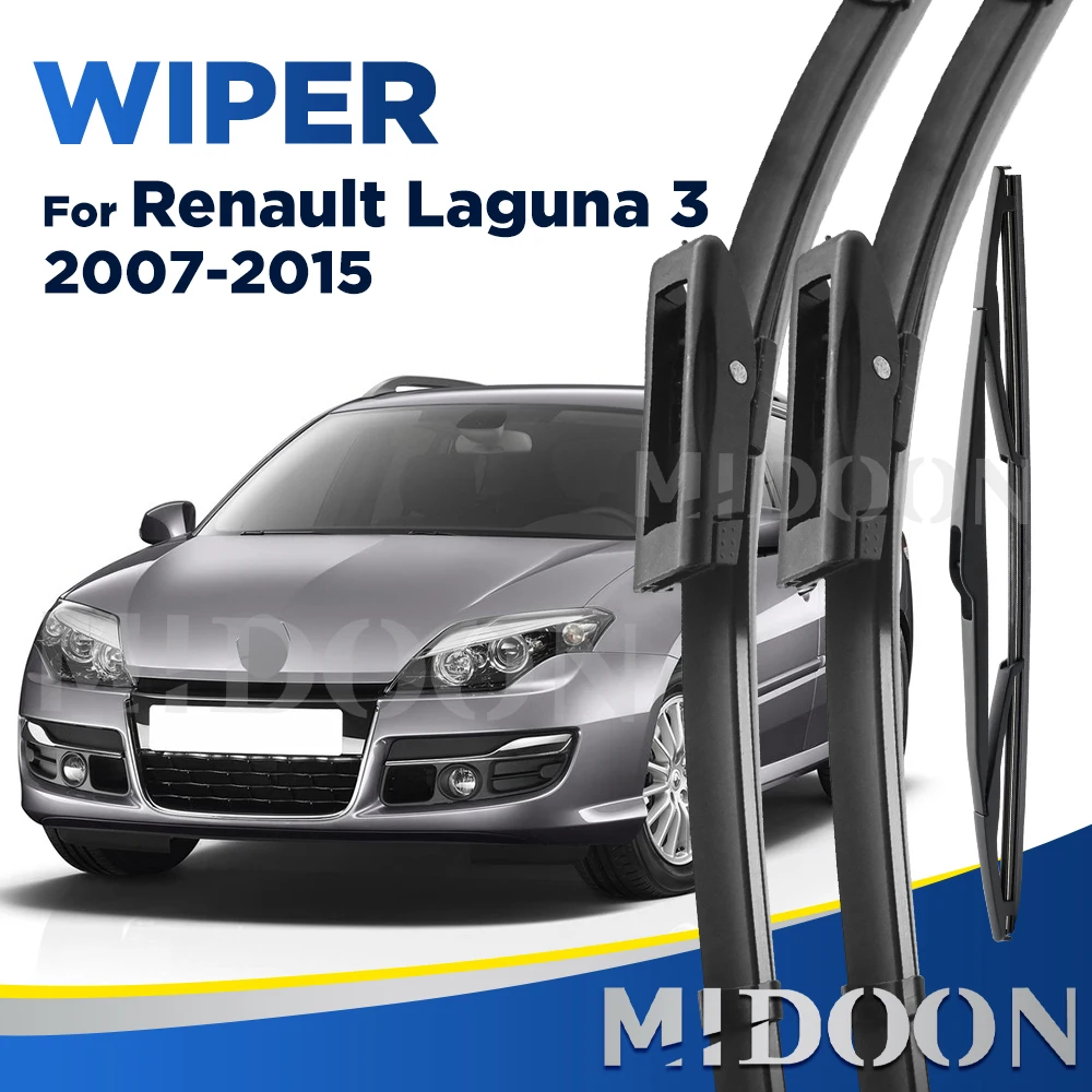 

MIDOON Wiper For Renault Laguna 3 2007-2015 2008 2009 2010 Wiper Front & Rear Wiper Blades Windscreen Brushes 26"+16"+14"