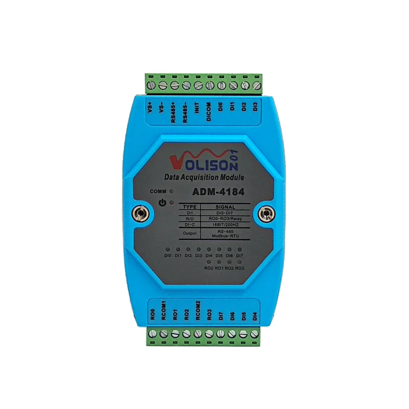 ADM-4184 akuisisi Data Digital 8 saluran, DI / DO, modul kontrol keluaran tanpa keluaran Relay 4 arah, MODBUS RS485