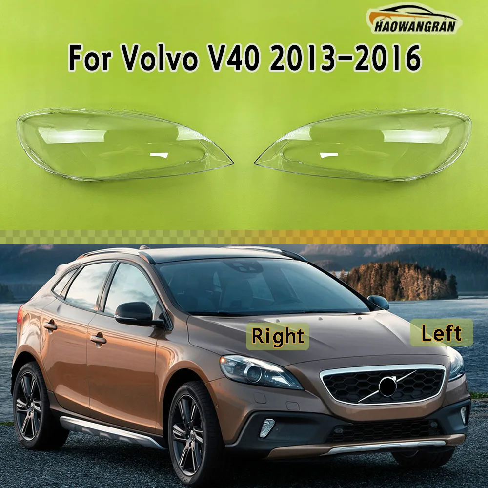 

For Volvo V40 2013 2014 2015 2016 Headlamp Cover Transparent Lamp Shade Headlight Shell Plexiglass Replace Original Lampshade