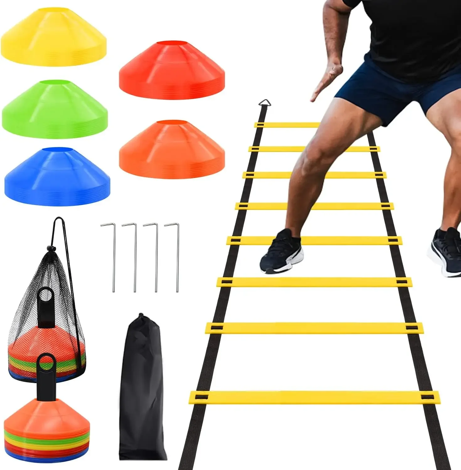 Wholesale Football Training Equipment Set, Agility Hurdles, Resistance Parachute Soccer Training Equipment Set for Sports