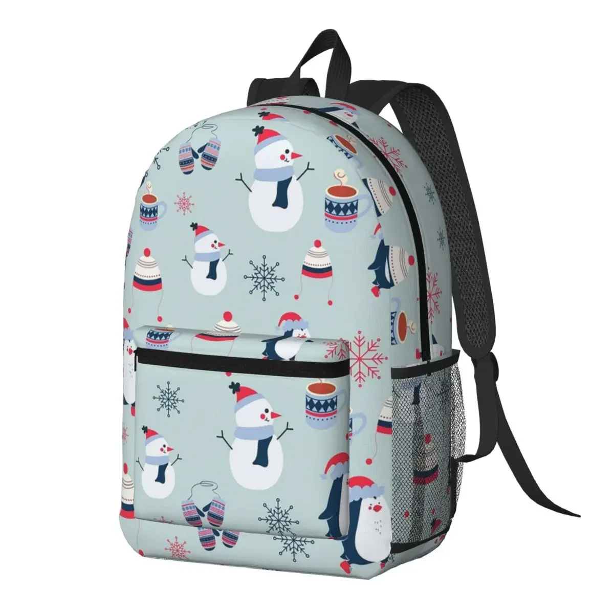 Playful Penguin Dance In Snow Backpack Daypack Large Capacity Children BookBag School Bag Shoulder Bags for Men Women