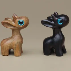 Green Sandalwood Carving DIY Cat Deer and Duck Ornaments Creative Cute Jewelry Pendant Desk Decoration Living Room Decoration