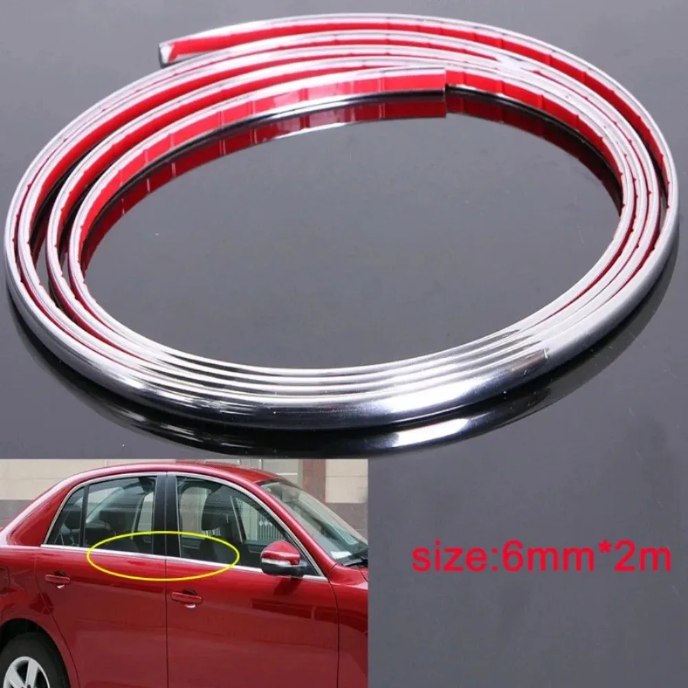 

1pc 6mm*2m Car Door Edge Styling Decoration Strip Car Door Edge Collision Avoidance Protector Strip Auto Exterior Strip