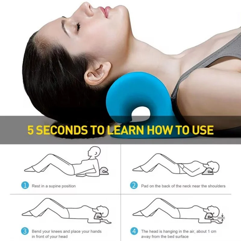 C em forma de travesseiro cervical coluna massagem travesseiro gravidade shiatsu massagem cervical travesseiro pescoço e ombro reparação pescoço relaxamento