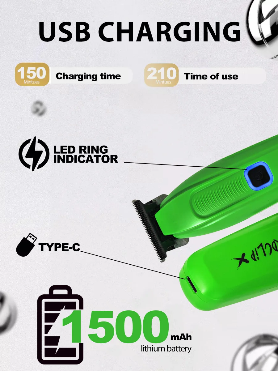 BRDCLIP FA1981 7500 U/min Professioneller X-Haarschneider, 0 Entfernung, DLC-Klinge, Friseur, 1500 mAh, Finish-Maschine, Salon, elektrischer Haarschneider – Detail 3