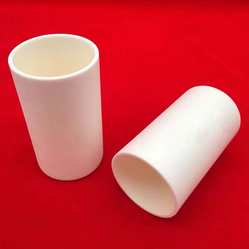 99.5% Alumina Cylindrical Corundum Crucible 800ml 80x200mm 115x110mm with High Temperature