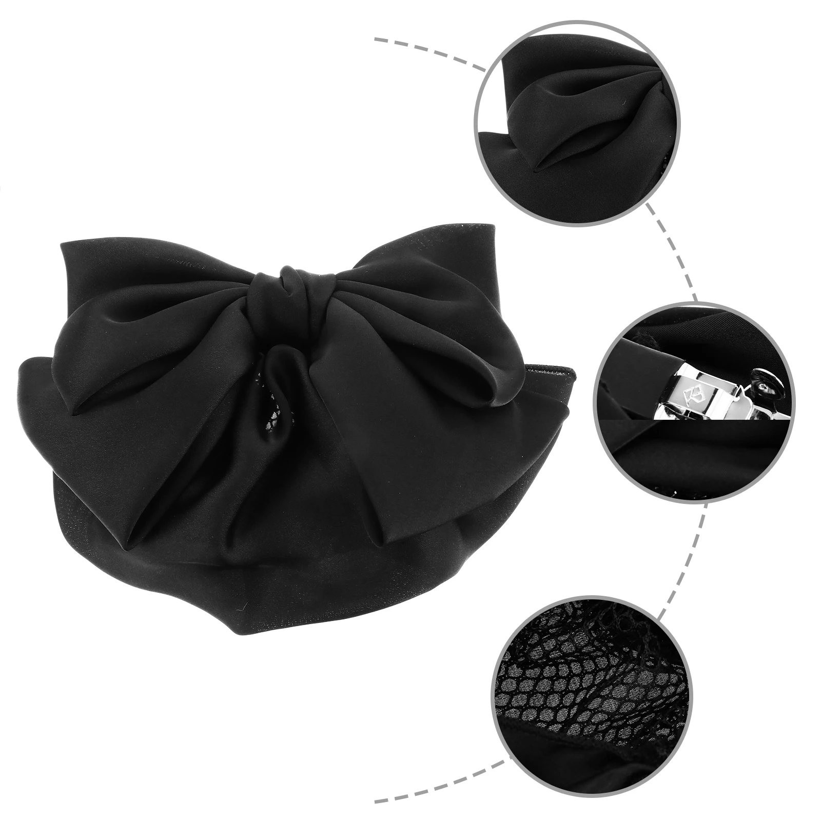 

Big Bow Headdress for Women Girls Hairnet Accessories Barrette Clip Elegant Bowknot Hair Decoration Stylish Hairpin Net