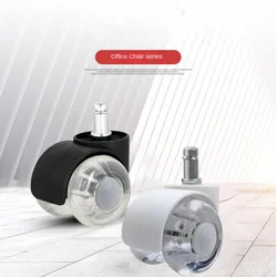 5pcs General Purpose With Bearing Universal Wheel Office Chair Pu Card Spring Transparent Wheel Silent E-sports Pulley Foot