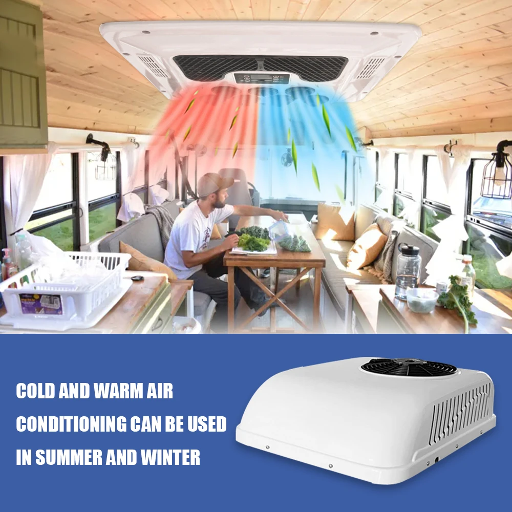 

Treeligo Electric Car Rv rooftop Parking Air Conditioner 12V 24V Heating and Cooling For Camper Truck Motorhome Caravan Tractor