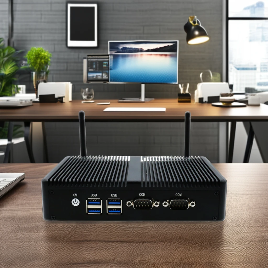 كمبيوتر صغير رخيص الثمن N100 بدون مروحة 2 HD * MI + 1DP 2 منافذ Com 2Lans Wifi DDR4 RAM قابس أمريكي للاستخدام الصناعي منتج جديد #1