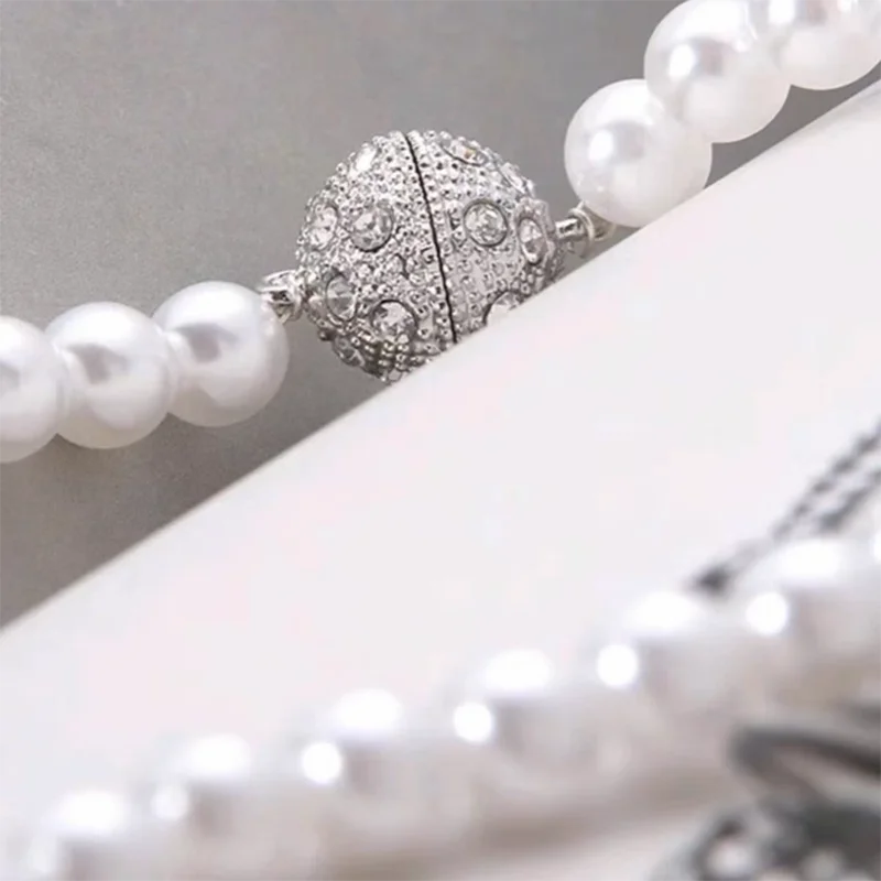 2pcs 노르딕 라이트 럭셔리 진주 커튼 스트랩 마그네틱 버클 라이트 럭셔리 최소한의 장식 스트랩 프랑스어 Ins