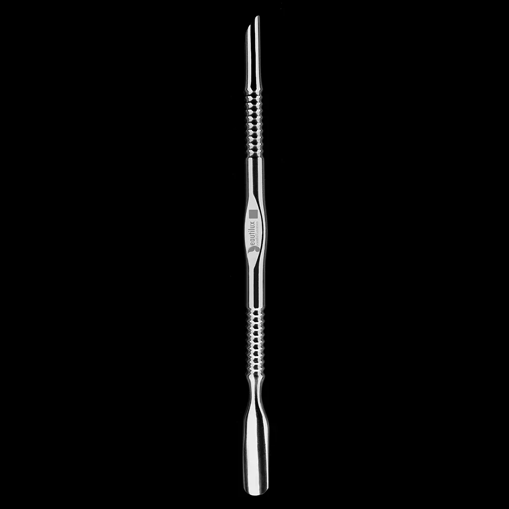 Stainless Steel Spoon& Bevel Dual End Cuticle Pusher Manicure cleaner Tool