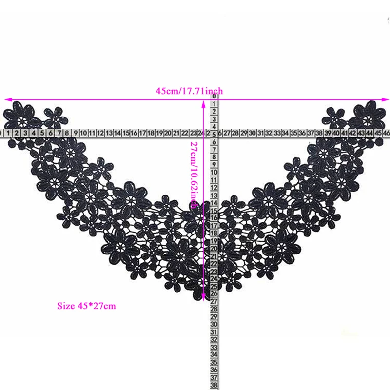 5 цветов, женский воротник с имитацией шеи, Высококачественная кружевная ткань, вышитая аппликация на шею, аксессуары для шитья из искусственной ткани