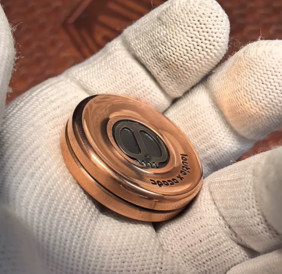 Used EDC Lautie Devil Milk Cap Pushing Brand Purple Copper+Zirconium ppb coin fidget decompression toy