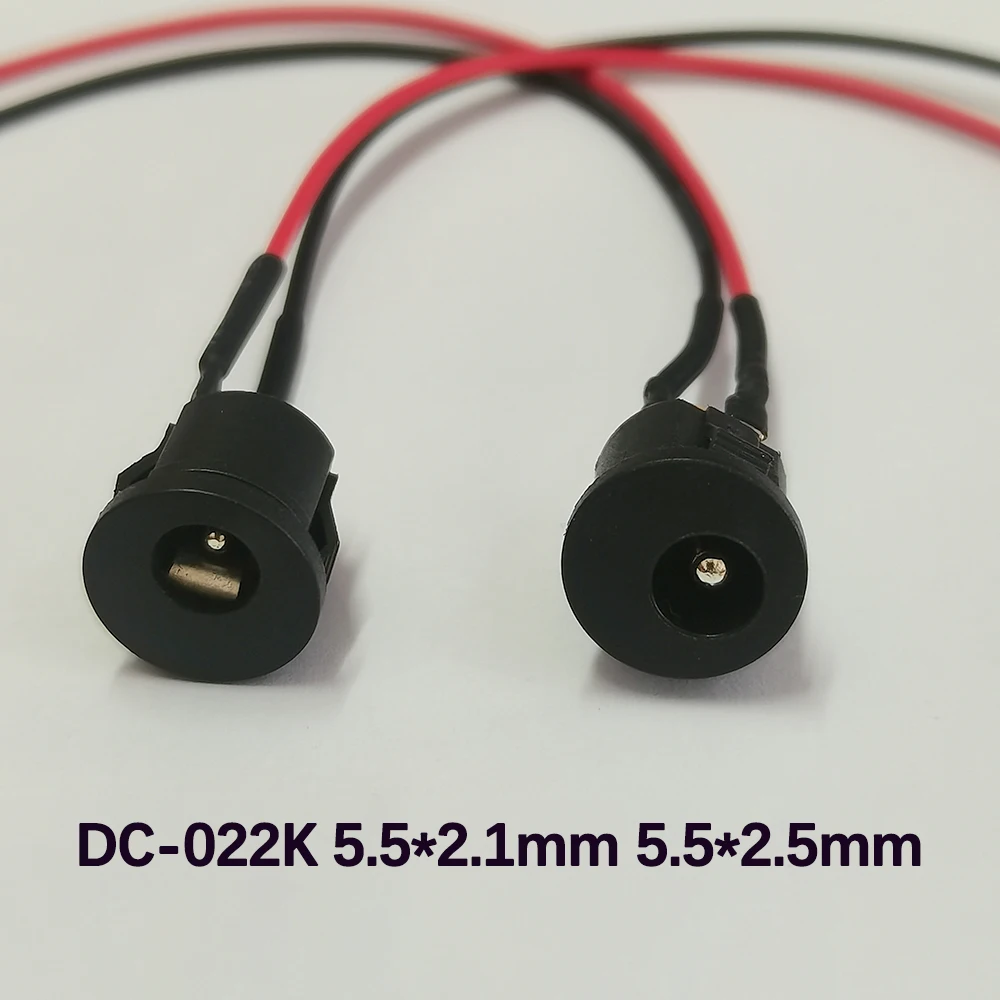 2 Stück 5,5 x 2,1 mm 5,5 x 2,5 mm Praktische Schnappverbindung Runde DC-Strombuchse Buchse für Panelmontage 5,5*2,1 5,5*2,5 mm – Detail 1
