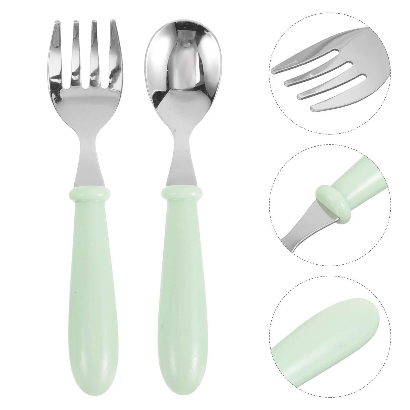

Children's Cutlery Set Good Tools for Your Kid's Mealtime Toddler Fork Cartoon Baby Feeding Spoon Utensils Stainless Steel
