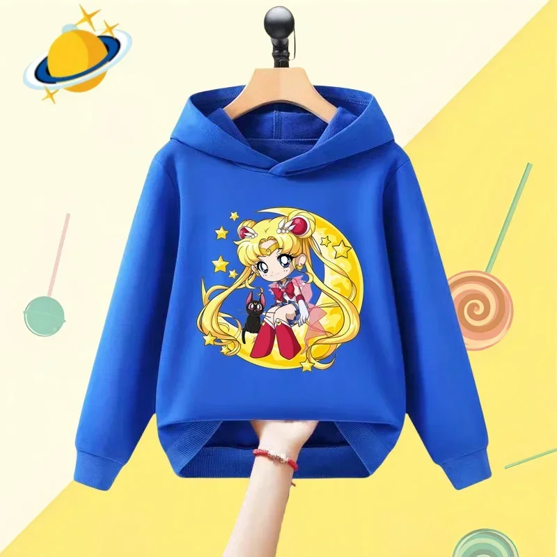 Sailor Moon Anime children\'s hoodie game cartoon printed Autumn winter long sleeve sweatshirt boys girls Kawaii casual top