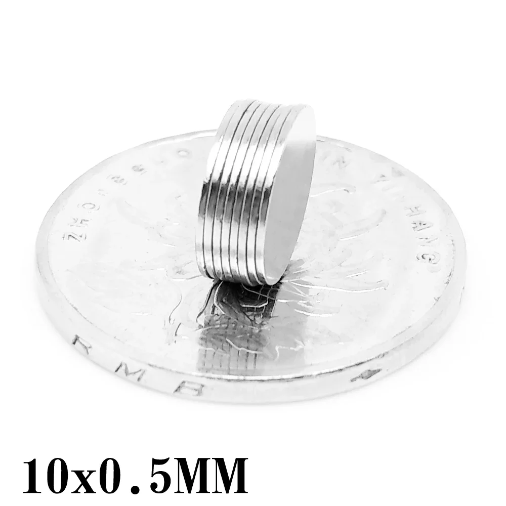 네오디뮴 영구 자석 디스크, 얇고 둥근 강력 자석, 10x0.5mm, 10x0.5mm, 10x0.5 N35, 10x0.5