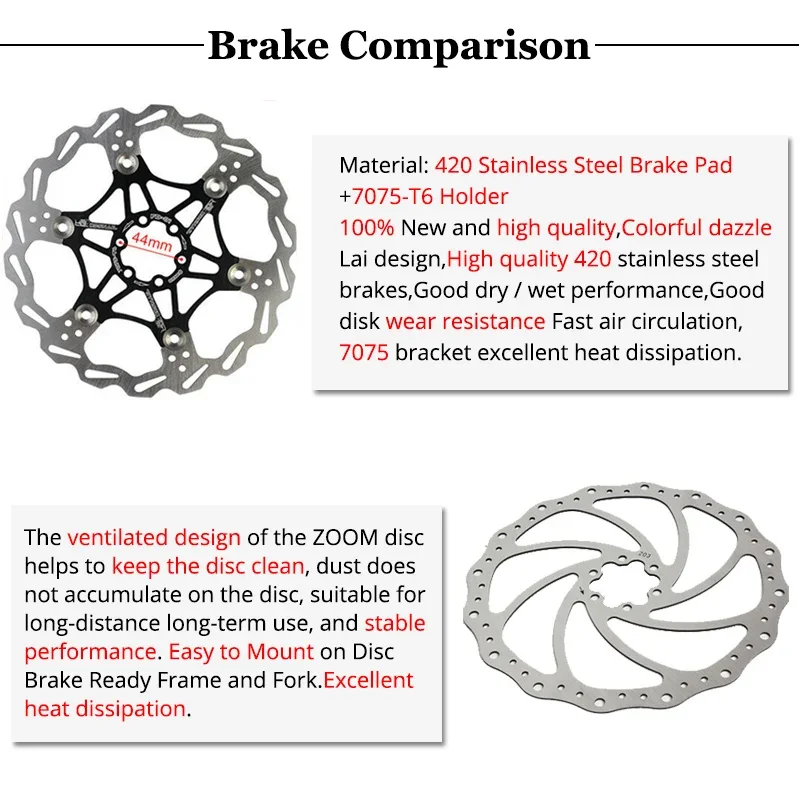 SNAIL Disc Brake Rotor MTB Bicycle Floating Rotor Heat Dissipation 140/160mm Stainless Steel rotor 180/203mm Cycling Accessories