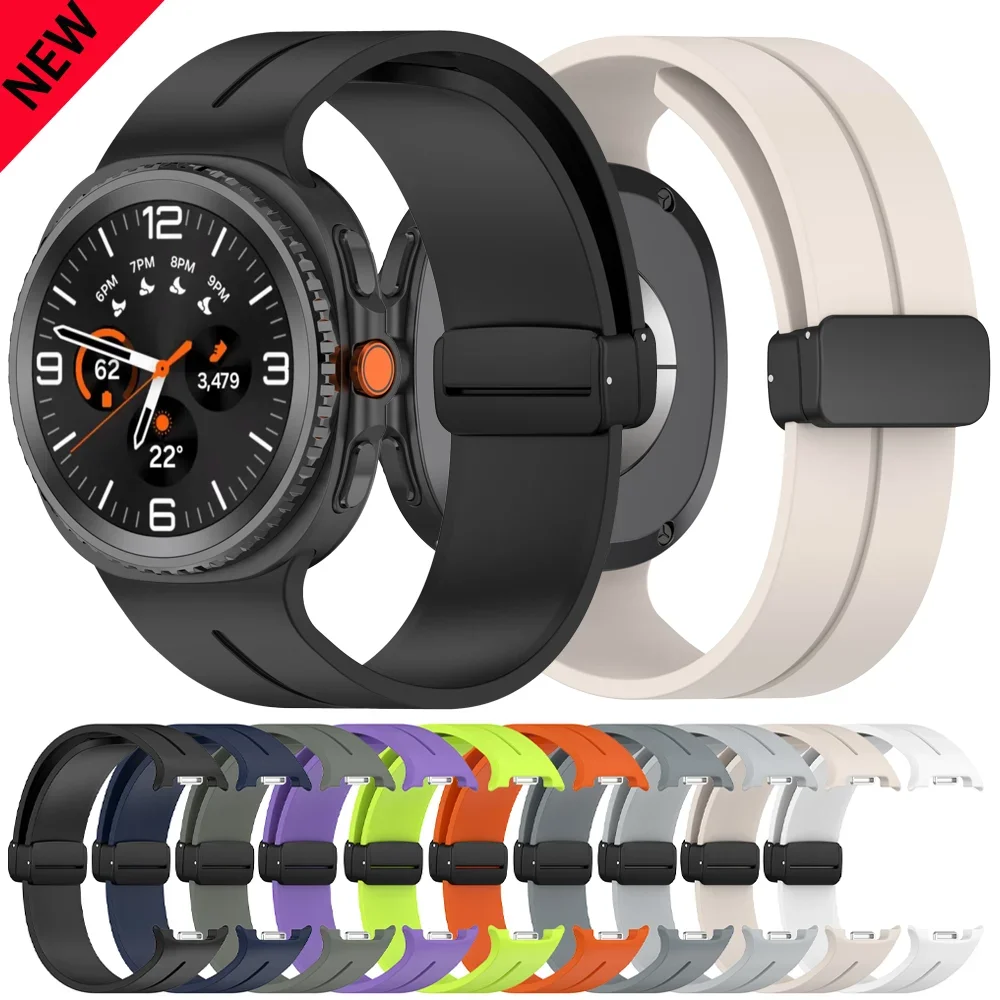 Sport Silicone Strap for Samsung Galaxy Watch 8 40mm 44mm Magnetic Buckle Bracelet Samsung Galaxy Watch 8 Classic 46mm Wristband