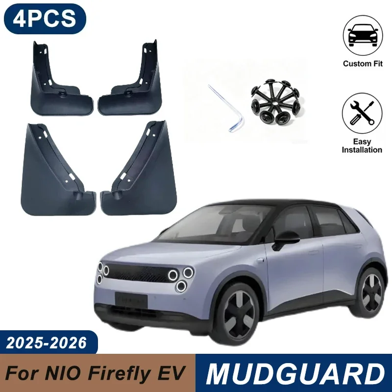 4PCS Car Mud Flaps For NIO Firefly EV 2025-2026 Waterproof Anti-Splash Fender Mudguards Auto Exterior Accessories