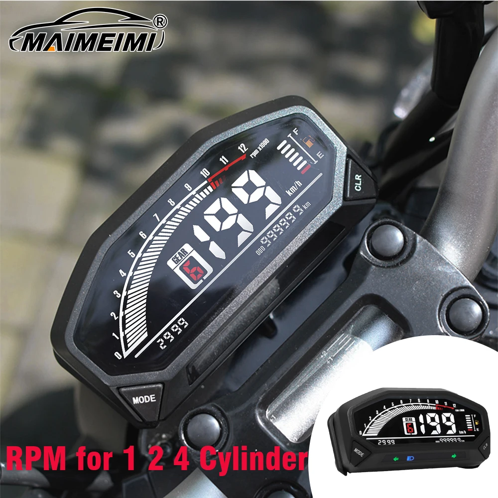 

Universal Motorcycle Digital Odometer 12000rmp Speedometer 6 GEAR Electronic Motor For 1/2/4 Cylinder For YAMAHA Motorcycle Part