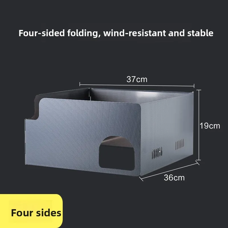 

Outdoor Windshield Cassette Furnace Outdoor Furnace Stainless Steel Three Sided Four Folded Portable Storage Bag