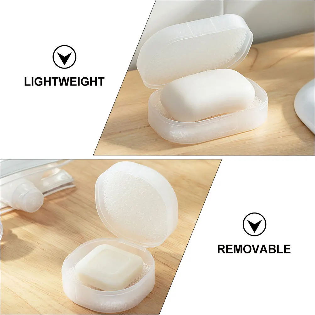 

2Pcs Multi-Function Lidded Soap Box Portable Storage Case PP Soap Accessory for Bath Portable Storage Box
