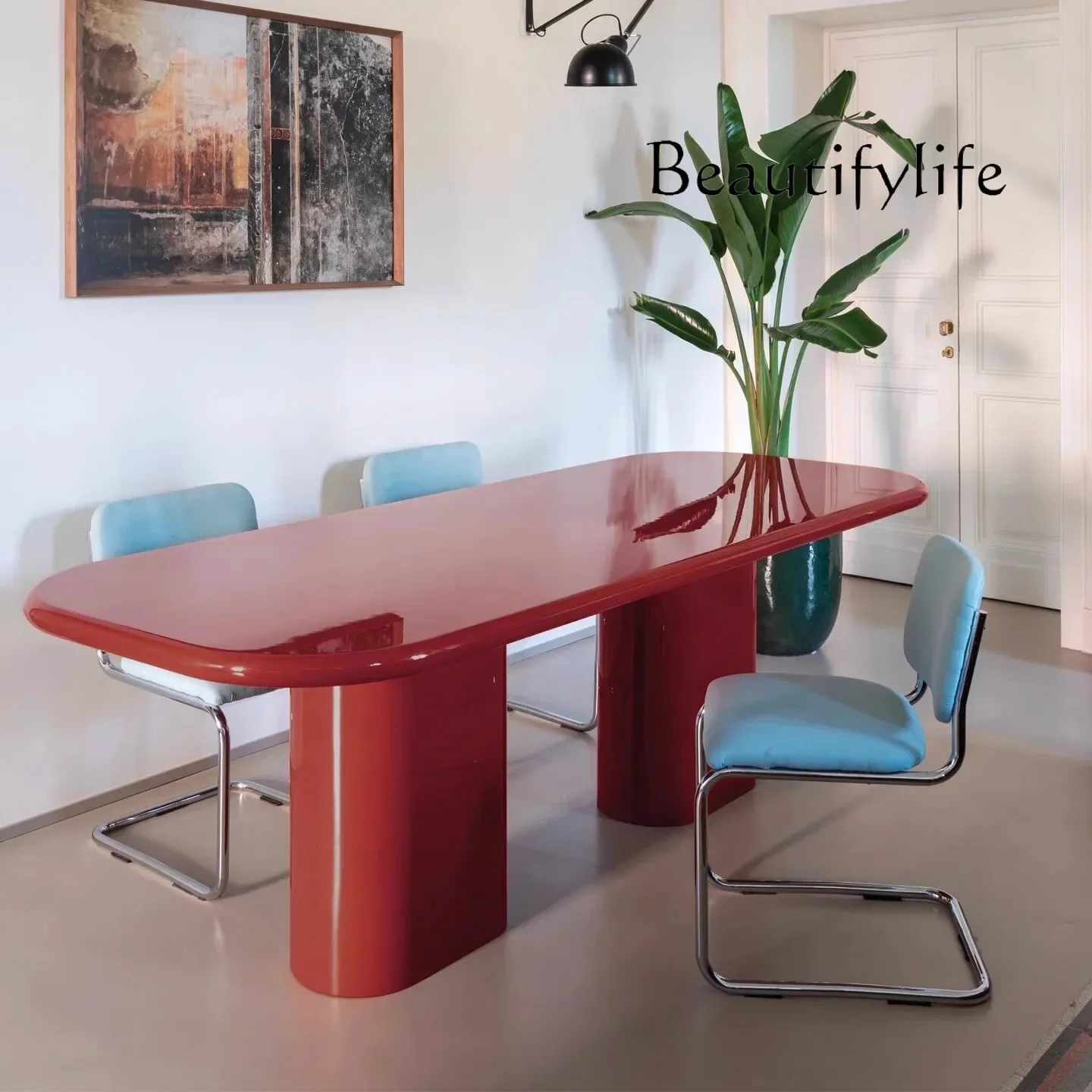 

yj9 Light luxury living room desk minimalist dining table negotiation studio conference table