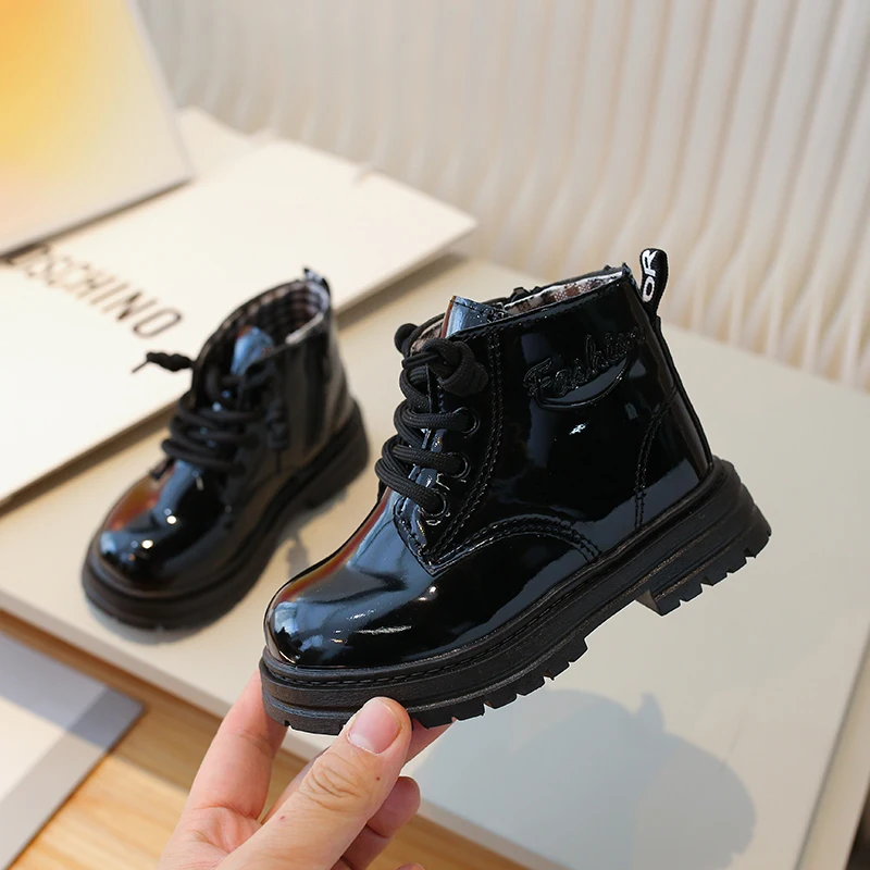 Fashion Kid Chelsea Boots Girl British Style Child Shoe Ankle PU Leather Boot Autumn Spring Waterproof Boy Shoe Boot