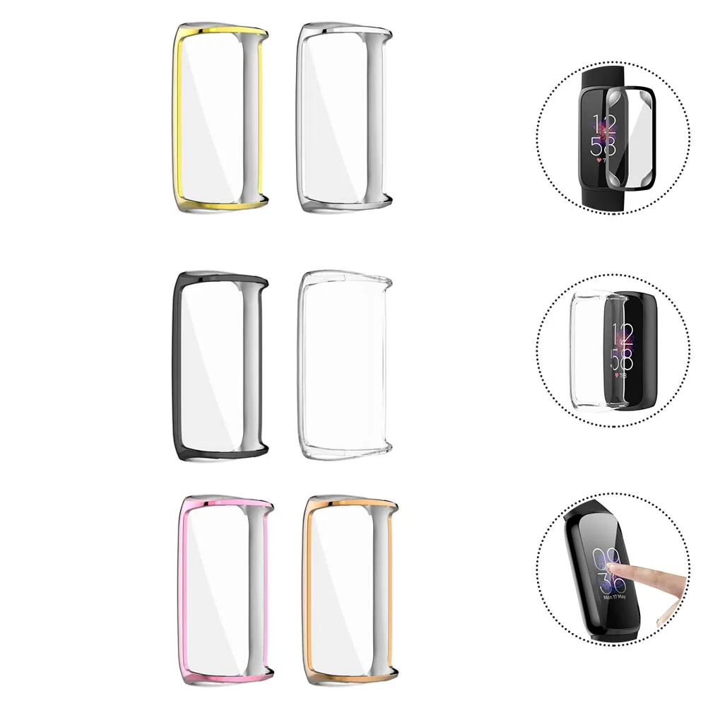 

6pcs Watch Screen Protector Tpu Scratch Resistant Anti Collision Easy Install Smartwatch Protection Shell Compatible With Luxe