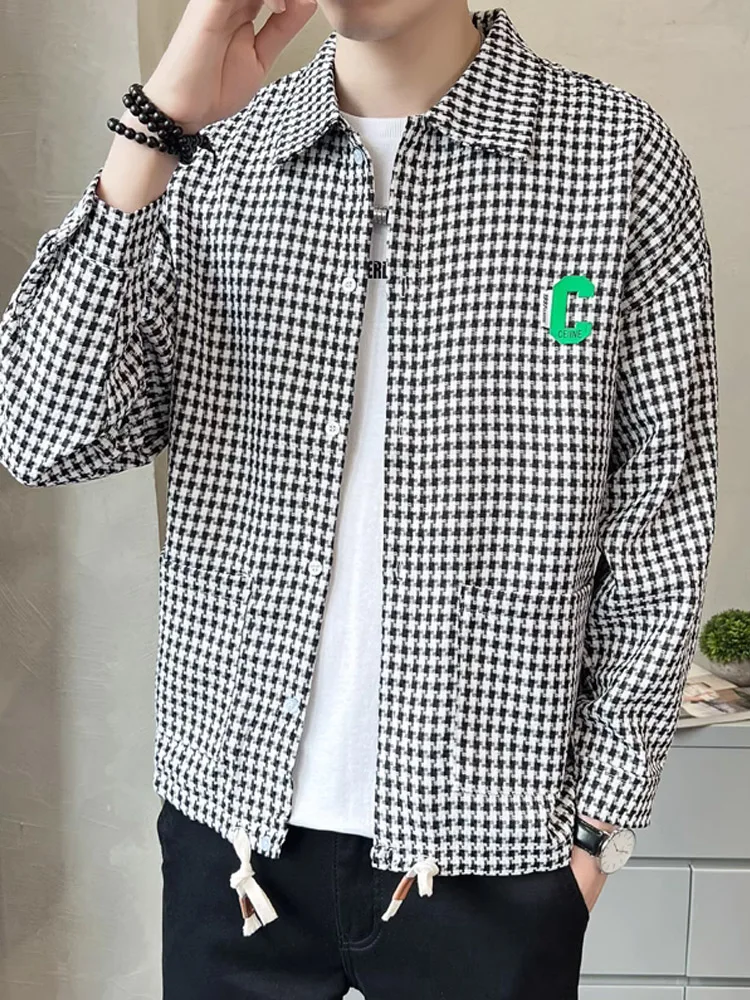 

Slim Fit Prince of Ws Che irt Jaet Men's Spring Autumn Lightweight Casual Versatile irt Coat Mature Stable Youth F...