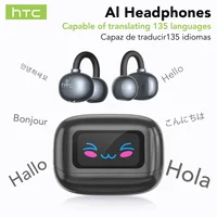 【HTC NE54】 Auriculares Bluetooth V6.0 Traductor AI Auriculares con pantalla LCD OWS Auriculares con clip para la oreja Auriculares inalámbricos Reducción de ruido