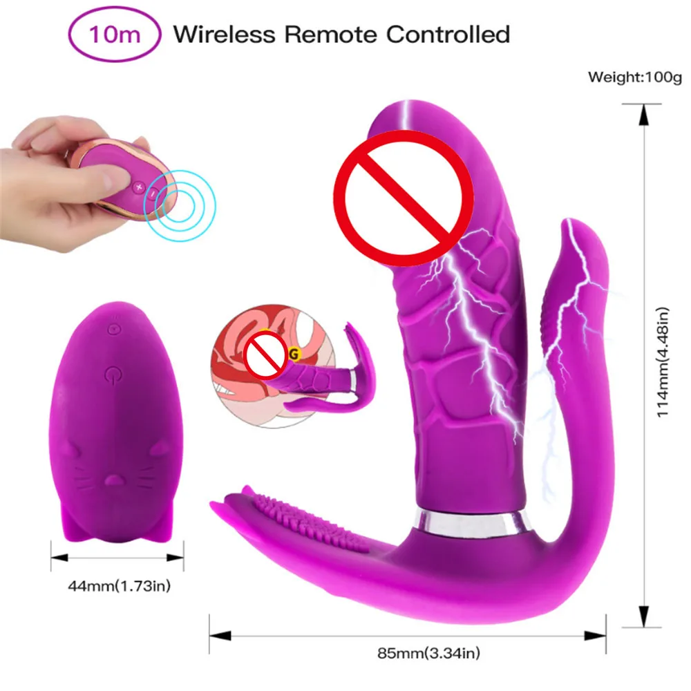 3 In 1 Butterfly Vibrator Remote Control Clit Clitoris Stimulator G-Spot Heating Panties Erotic Toy Women Orgasm Masturbator