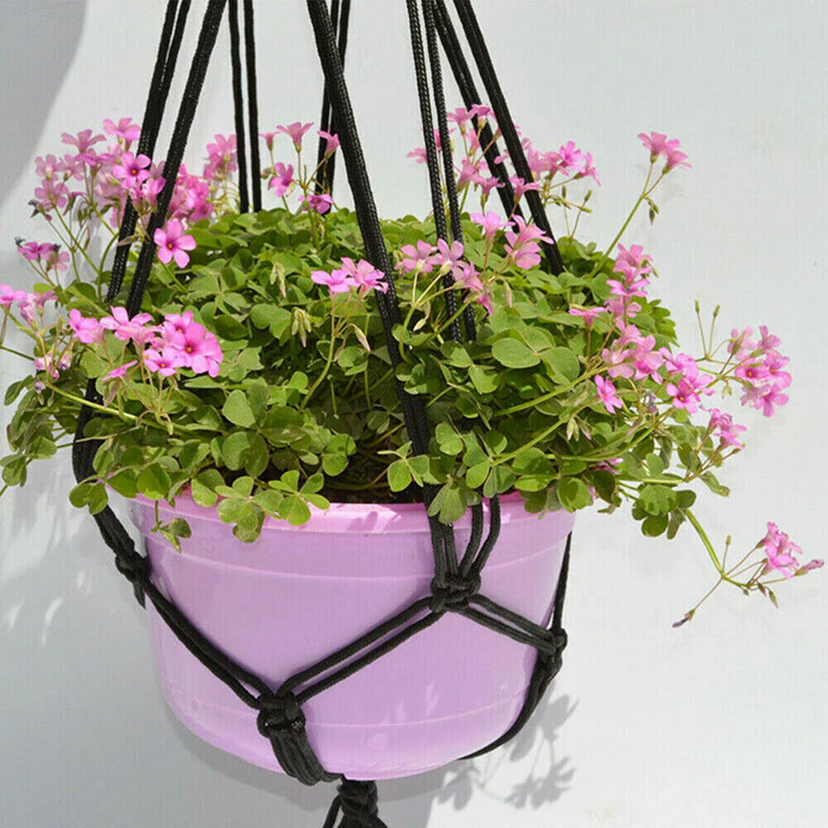 Nylon Planter Mesh Pocket Hand Woven Multi Colour Planter Hanging Rope Garden Plant Hooks Rope Planter Stand Decoration