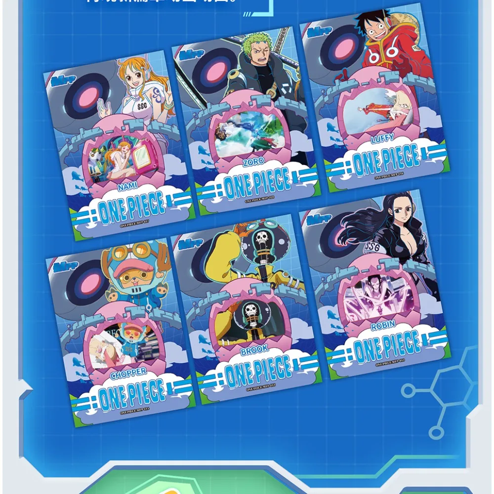 Anime One Piece Collection Cards for Boys Girls Fun and Creative Design Egghead Theme Character Q-Version Pendant Cards Gifts