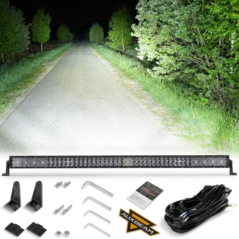 52 Inch 5D Series Straight Combo Beam Double Row LED Light Bar for SUV ATV UTV Trucks Pickup Boat