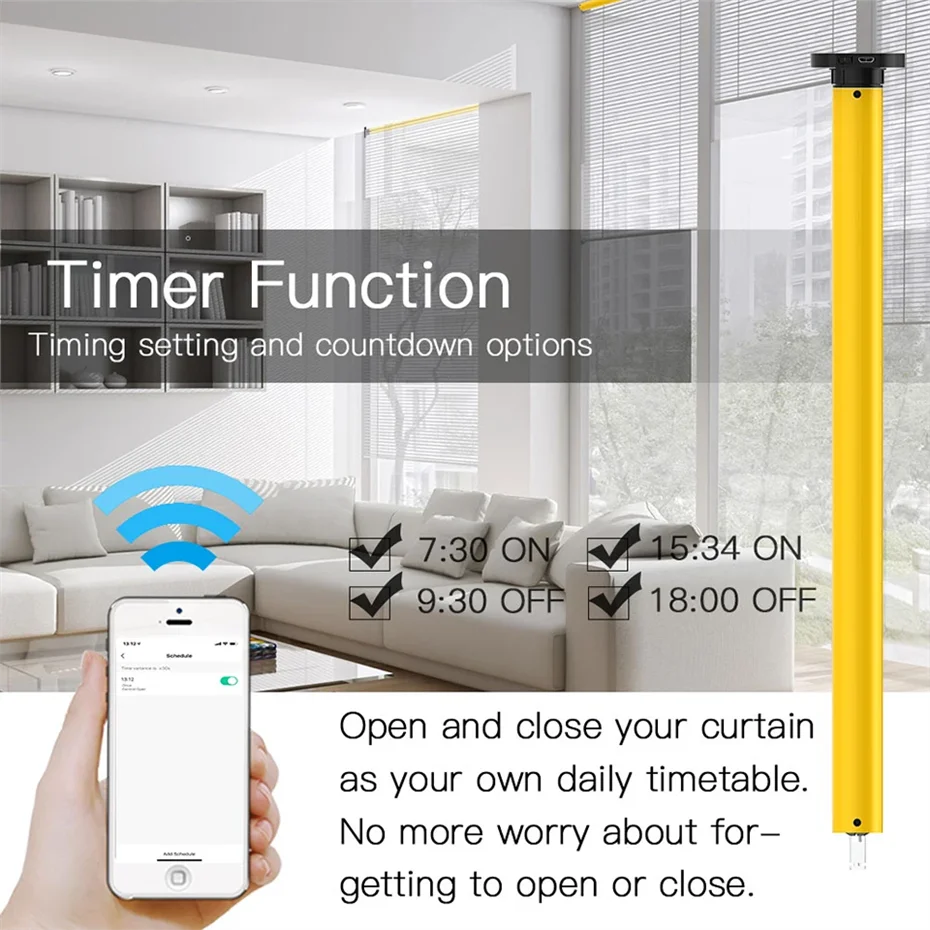 A-OK AM25 Tuya Zigbee Smart Motor W 38mm Tube Bracket Remote Control Roller Blind Shutter Li Battery RF433 Curtain Motor Google