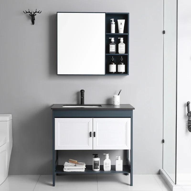 Modern Floor-to-ceiling Slate Bathroom Cabinets Simple Bathroom Furniture Washbasin Storage Cabinet Aluminum Storage Cabinet