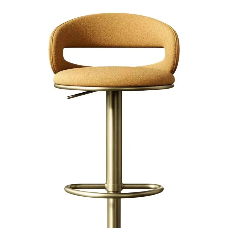 Modern leather swivel adjustable high-end home bar and hotel dining chairs