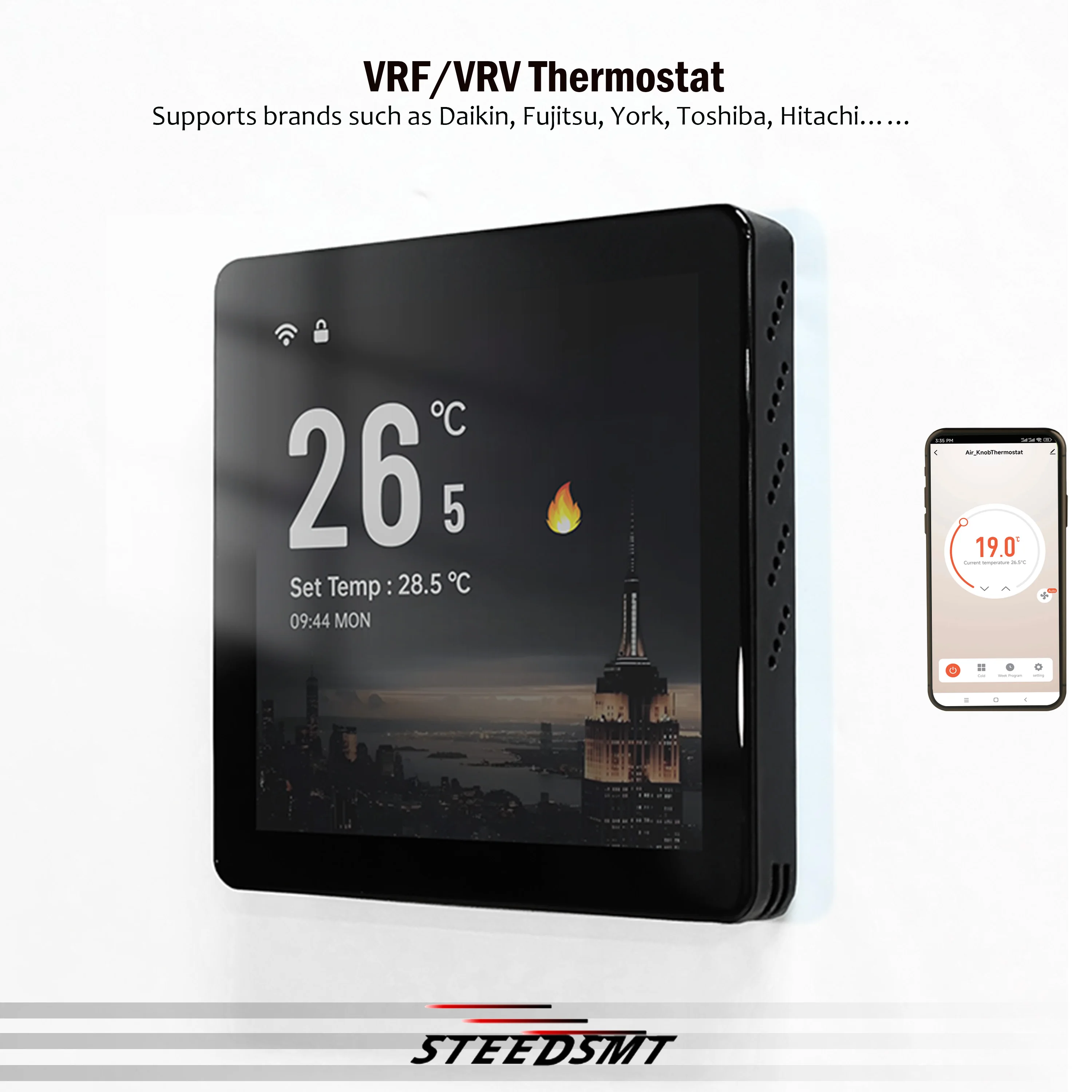 ترموستات VRF/VRV لـ Smrat TUYA ZIGBEE متوافق مع أنظمة مكيف الهواء المركزي Daikin وFujitsu وMitsubishi وYork وToshiba #2