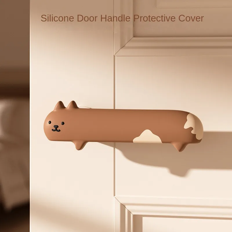 Silicone Door Handle Protective Cover Bedroom Door Bathroom Handle Silent Anti-collision Thickened Anti-collision Pad Wall Cover