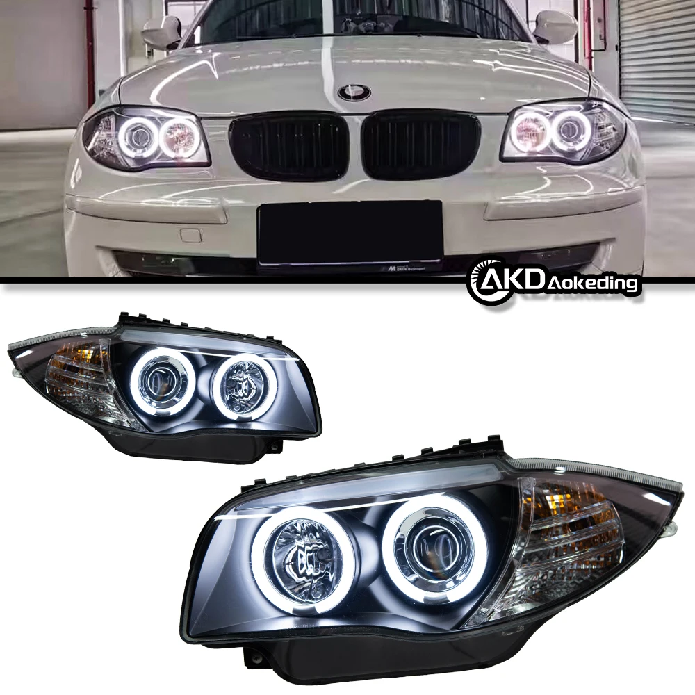 Auto Parts Headlights For BMW 1 Series E87 2004-2011 LED Head Lamp Upgrade Angel Eye DRL Low Beam High Beam Car Lights Modified