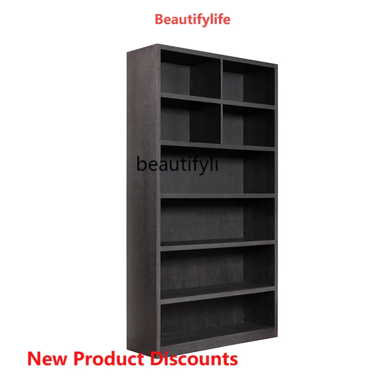 

01A Nordic Solid Wood Bookcase Italian Minimalist Solid Wood Bookshelf and Storage Shelf Curio Cabinet