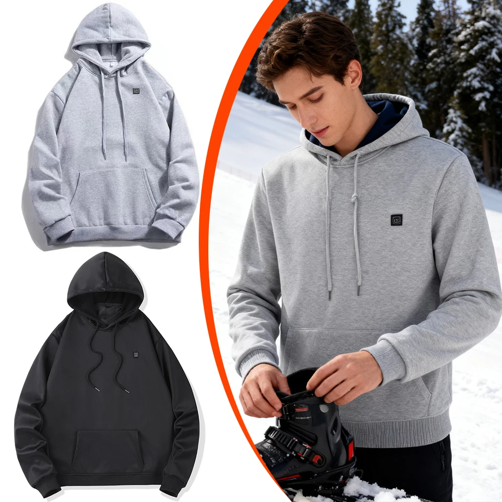 

Heated Sweatshirt Unisex Hooded USB Heated Shirt Outdoor Stretch Casual Clothing Winter Warmth Suitable For Skiing And Cycling