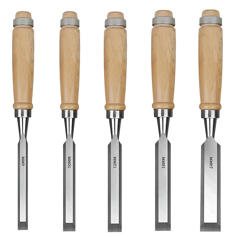 5Pcs Wood Chisel Set Woodworking Chisel Tool Wood Whittling Cutter Carpenter Hand Tool for DIY Beginner Hobbyists Carving Chisel
